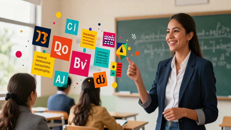 Educador mexicano ilustrado con patrones lingüísticos dinámicos