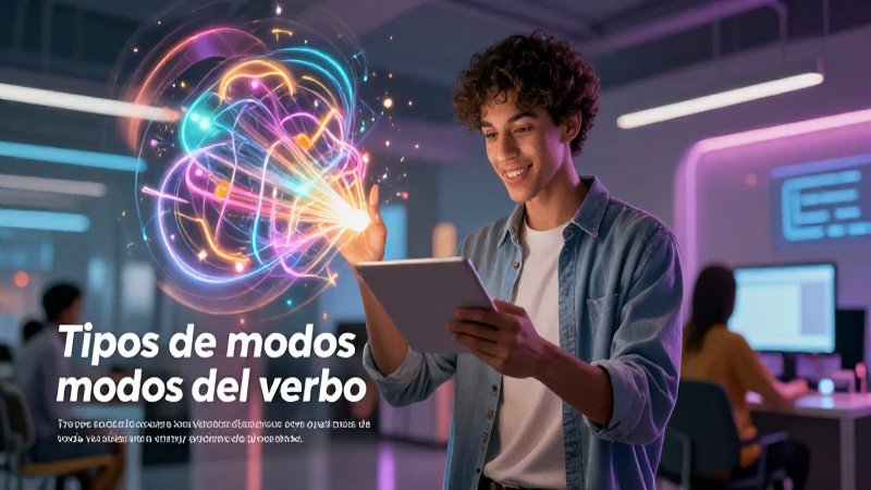 Ilustración de un joven experto en modos verbales