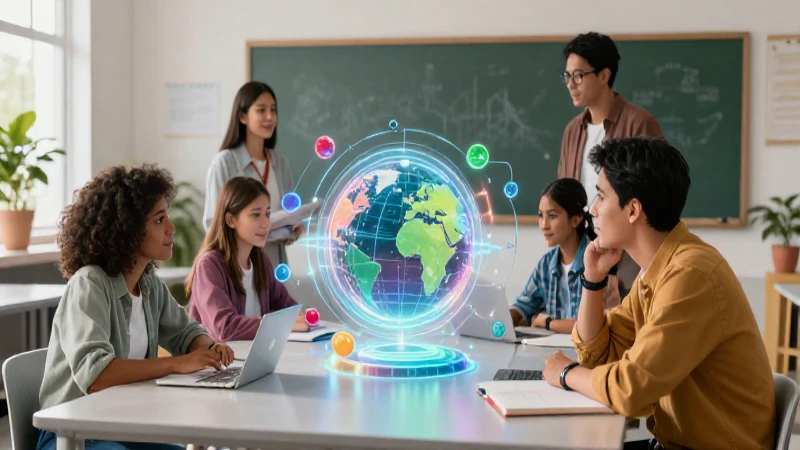 Educadores mexicanos analizan datos en un moderno aula