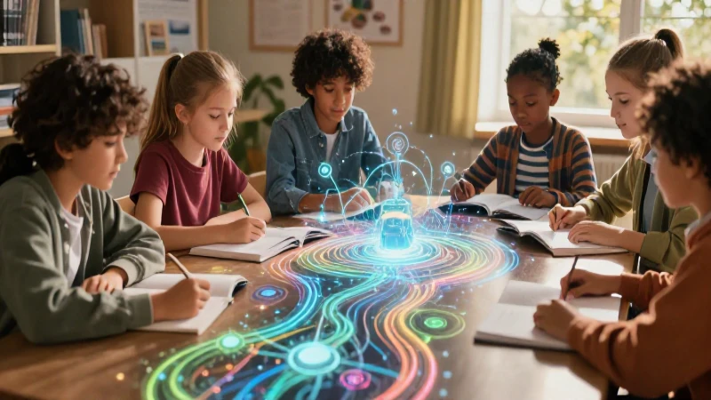 Estudiantes aprendiendo con tecnología digital