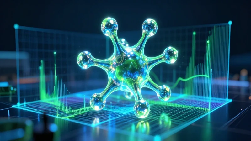 Moles: concepto, cálculo y volumen en química explicados 6 Cubo de cristal brillante sobre gráfico holográfico azul y verde