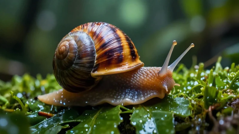 Moluscos: 40 Ejemplos Impresionantes de Estos Animales 4 Caracol macro vibrante con iluminación dramática