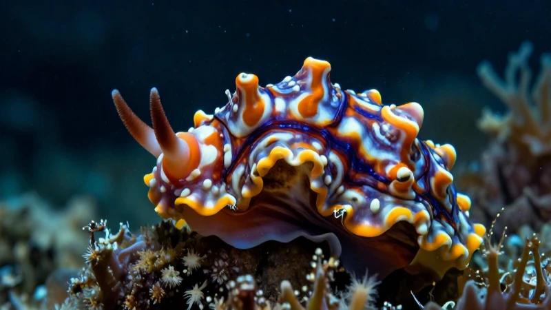 Moluscos: 40 Ejemplos Impresionantes de Estos Animales 11 Caracol marino camuflado con detalles espectaculares