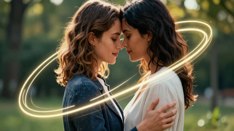 Qué es la monogamia y cuáles son sus críticas y bases 5 Pareja enamorada con estilo y líneas abstractas