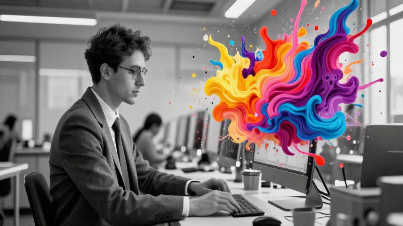 Profesional en explosión de creatividad vibrante y dinámica