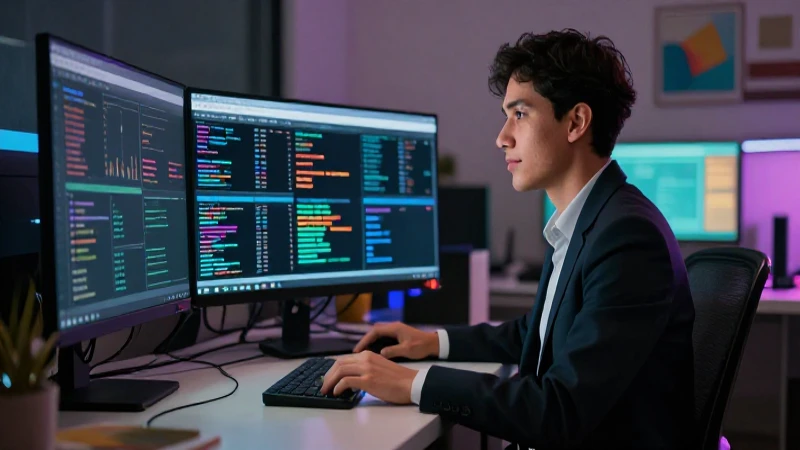 Educador mexicano en entorno de trabajo monótono