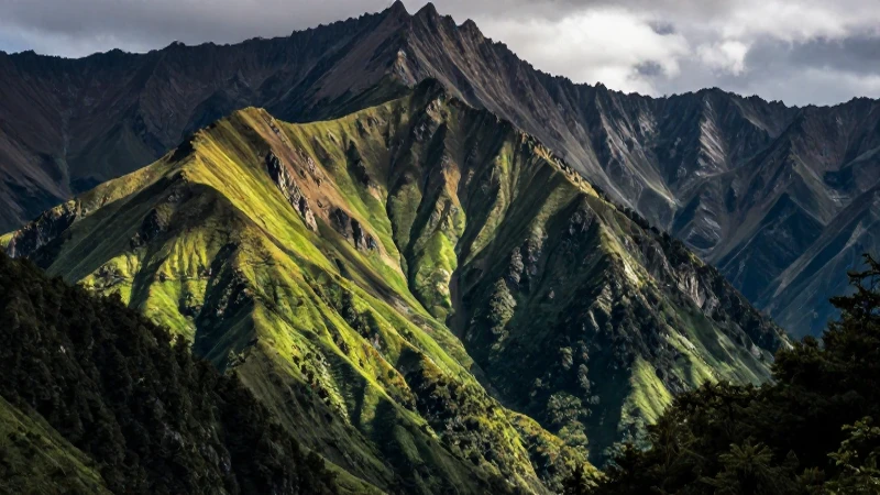 Paisaje montañosos vibrante y ultra detallado