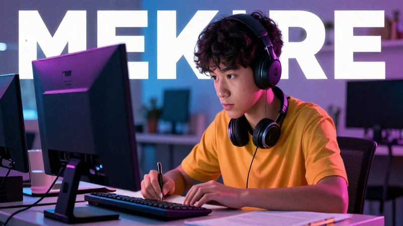 Estudiante concentrado en ambiente cinematográfico