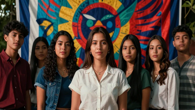 Jóvenes mexicanos empoderados en escena vibrante