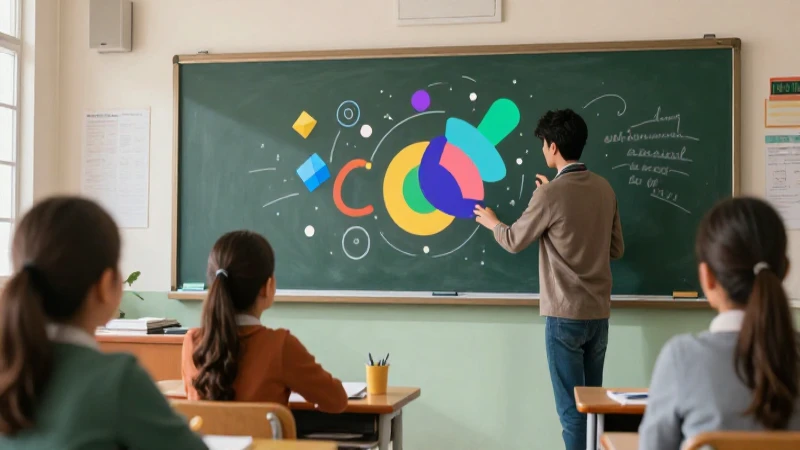 Figuras abstractas y dinámicas ilustran el movimiento con vibrante contraste