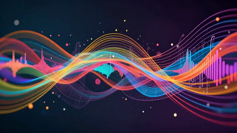 Música abstracta vibrante en dinámica energía visual