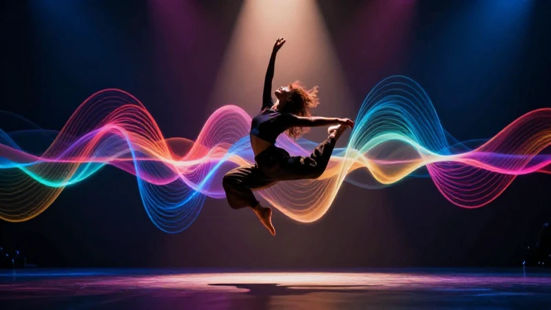 Baila en movimiento dinámico con sonido musical vibrante
