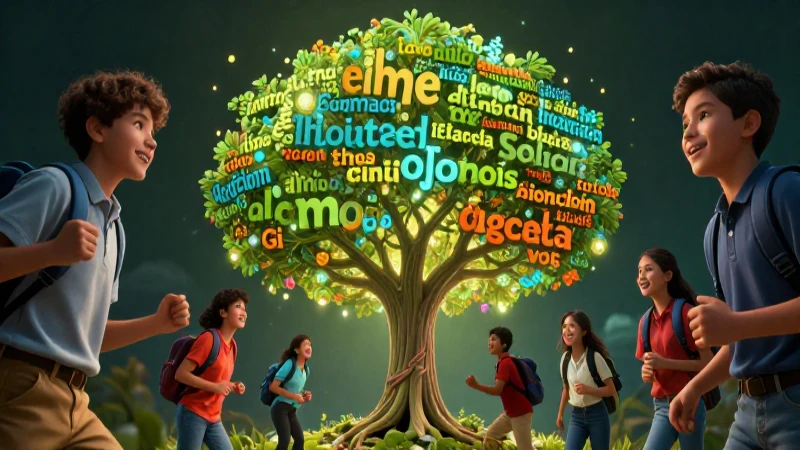 Arte educativo vibrante sobre el conocimiento