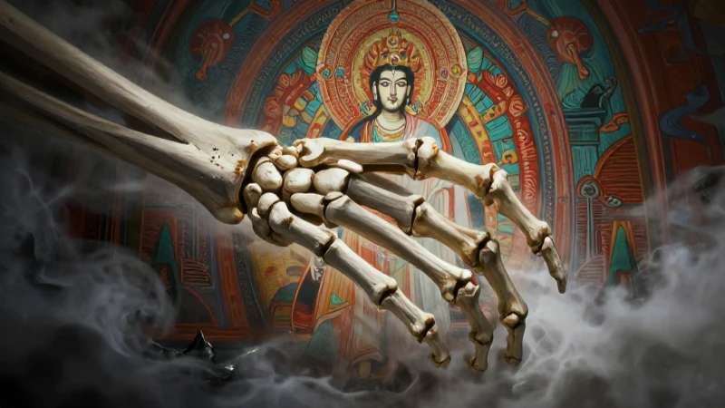 Muerte: Concepto y Acepciones según las Religiones 3 Manos esqueléticas en bruma épica