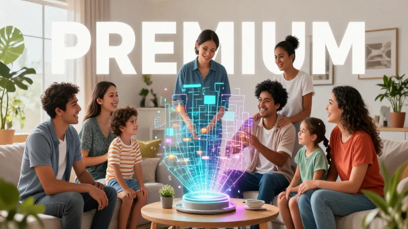 Familia mexicana con datos abstractos