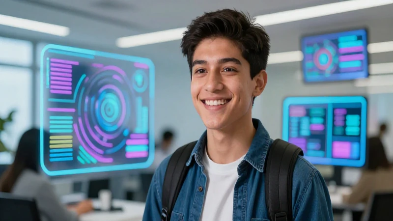 Joven estudiante mexicano con datos académicos