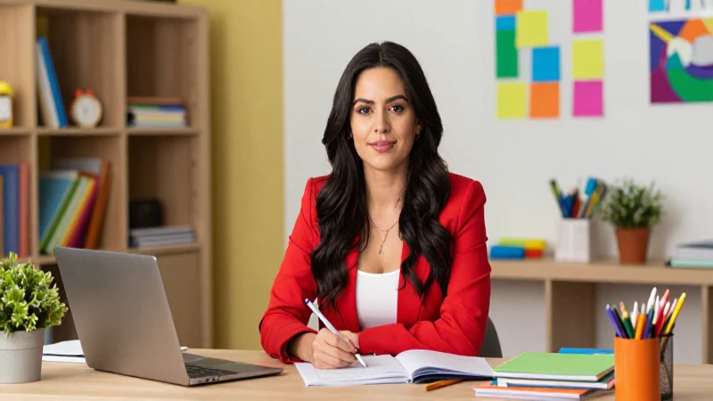 Mujer mexicana estudiando con estilo profesional