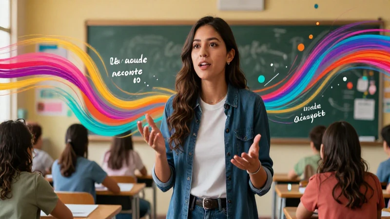 Muletillas: 50 Ejemplosque No Puedes Ignorar en Conversación 15 Joven profesional habla con confianza en aula mexicana