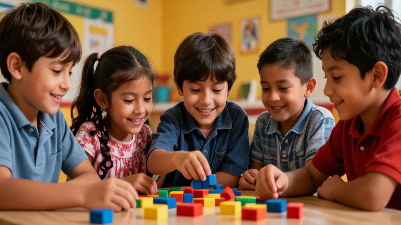Multiplicaciones de dos cifras: 10 ejercicios prácticos 6 Niños mexicanos sonríen con bloques en una portada vibrante