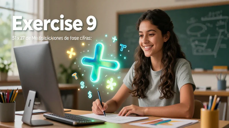 Multiplicaciones de dos cifras: 10 ejercicios prácticos 8 Portada cinemática de multiplicación educativa