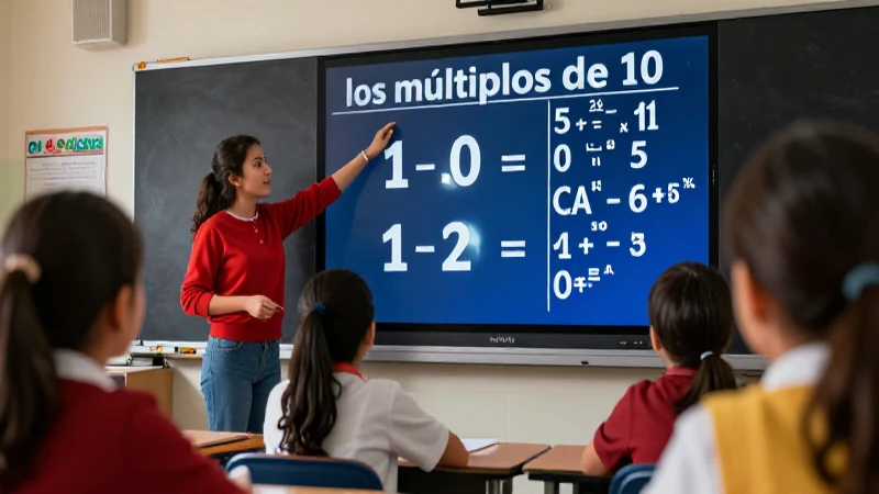 Aprender múltiplos de diez en clase moderna