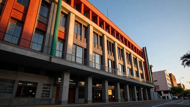 Fachada moderna del ayuntamiento de Santiago