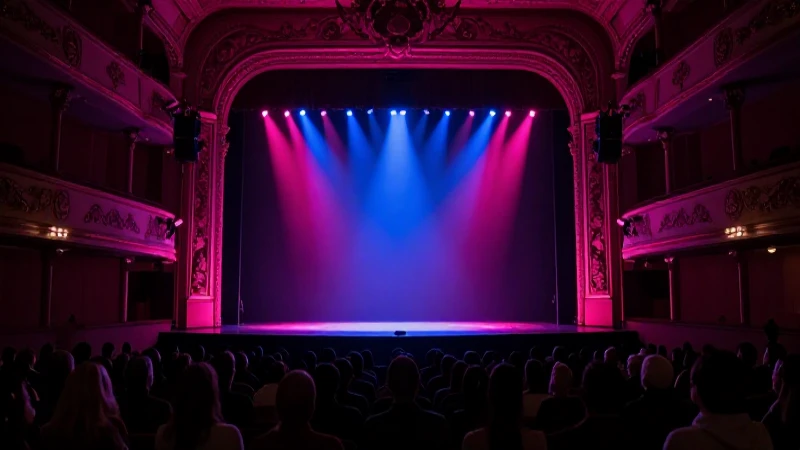 Escenario teatral dinámico y dramático