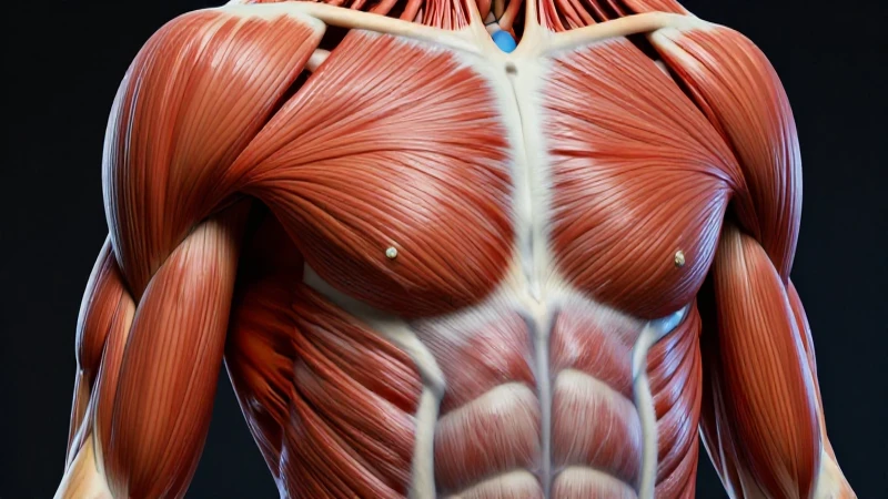 Músculos voluntarios e involuntarios: claves del movimiento 3 Ilustración anatómica estilizada de un torso humano