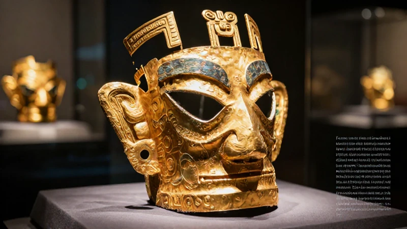 Arte de oro precolombino en exhibición dramática