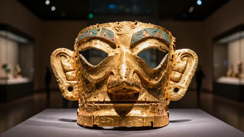 Arte precolombino dorado, dramático y detallado