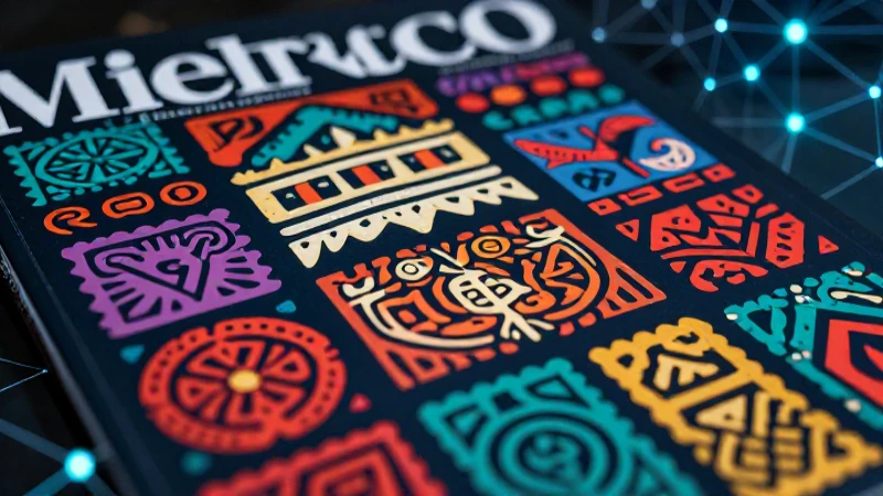 Ilustración educativa mexicana con estética digital