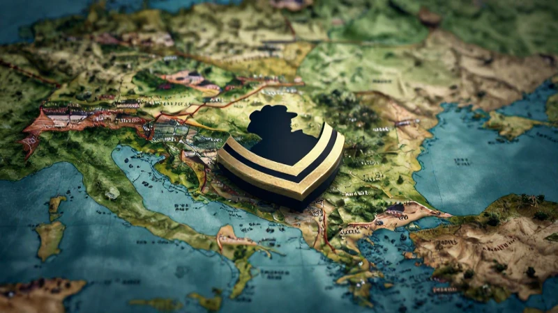 Mapa histórico militar dramático y estilizado