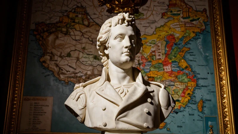 Busto napoleónico dinámico con fuerte contraste