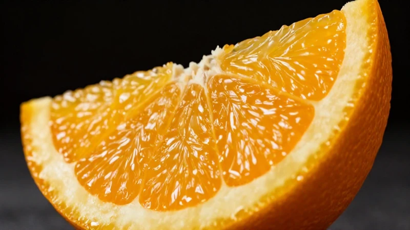 Foto macro sofisticada de rodaja de limón naranja