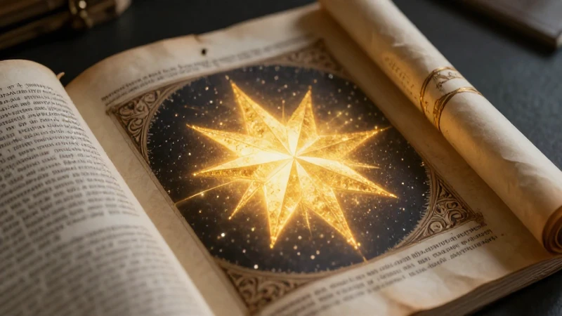 Navidad: Qué es, su origen y tradiciones más importantes 3 Estrella dorada y pergamino antiguo profesional