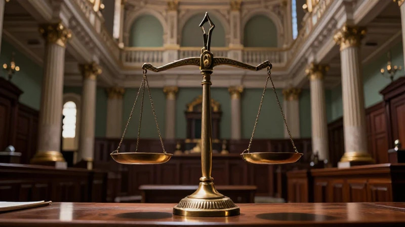 Justicia histórica dramática en un tribunal