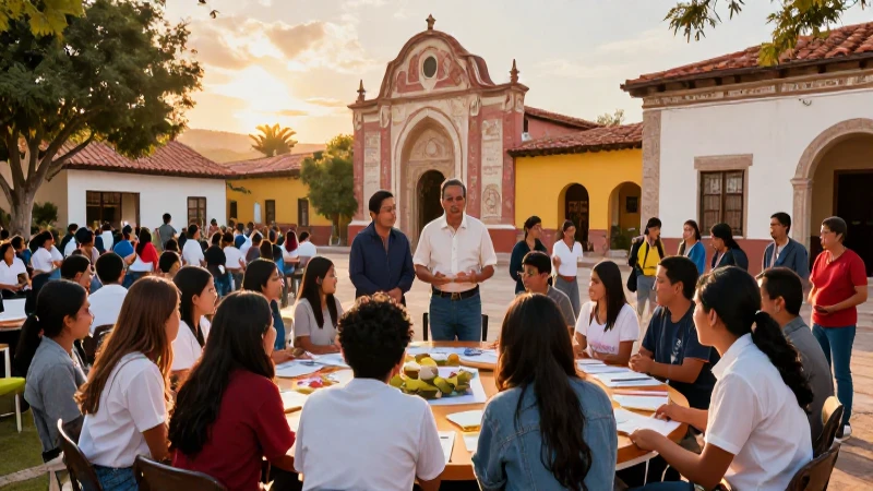 Planificación educativa en comunidad mexicana vibrante