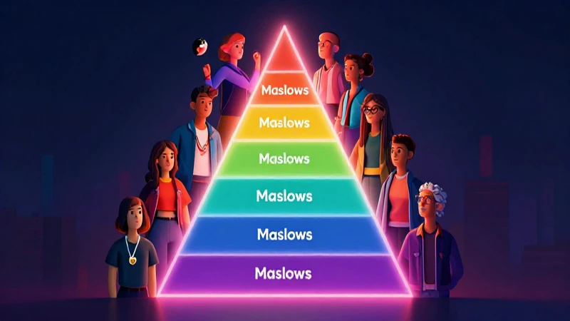 Necesidades: Concepto, tipos, ejemplos y pirámide explicados 5 Pirámide de Maslow vibrante con estudiantes modernos