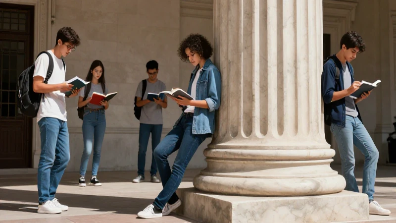 Qué es el neoclasicismo y cuáles son sus características 9 Joven estudiante junto a columna clásica