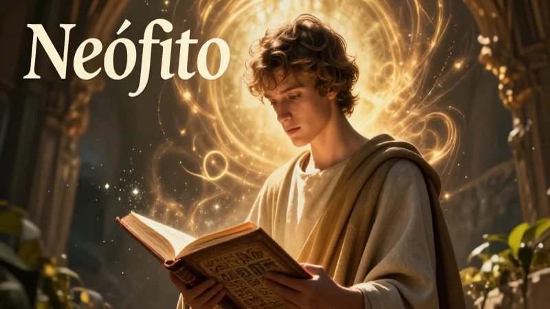 Joven neófito medita con un antiguo manuscrito