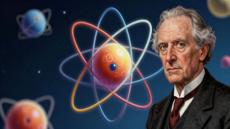 Retrato estilizado de Bohr sobre la estructura cuántica