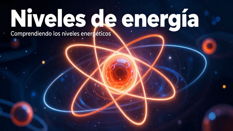 Ilustración científica brillante de los niveles de energía atómicos