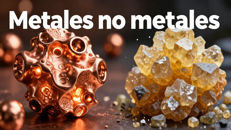 Comparación visual de metales y no metales