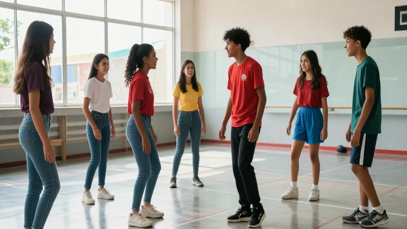 Normas de convivencia en educación física: Guía esencial 8 Estudiantes felices en gimnasio mexicano moderno