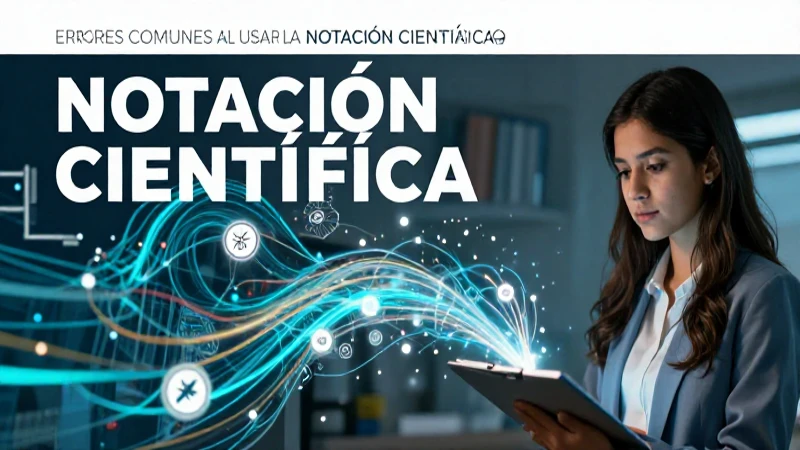 Portada educativa de notación científica dinámica