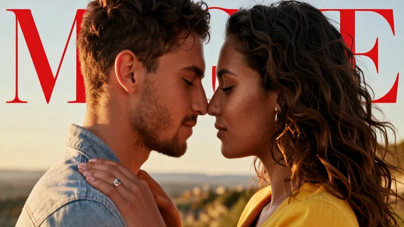 Pareja joven íntima bajo luz dorada