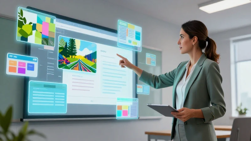 La vanguardia de la Nueva Escuela Mexicana 2022 en una PPT 3 Profesora mexicana con presentación holográfica moderna