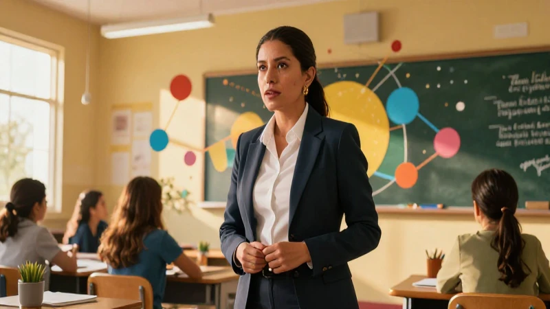 Maestra mexicana dinámica con estilo cinematográfico
