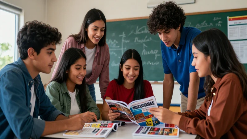 Estudiantes mexicanos colaboran en aula moderno