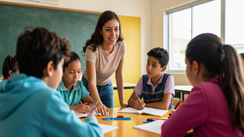 Estudiantes mexicanos colaborando en clase moderna